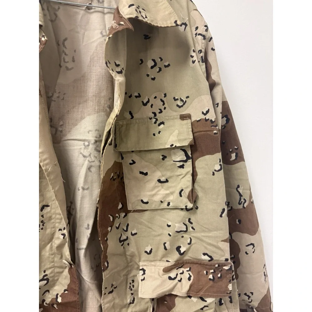 Vintage US Army Shirt Mens Large Short Desert Camo BDU Chocolate Chip Jacket